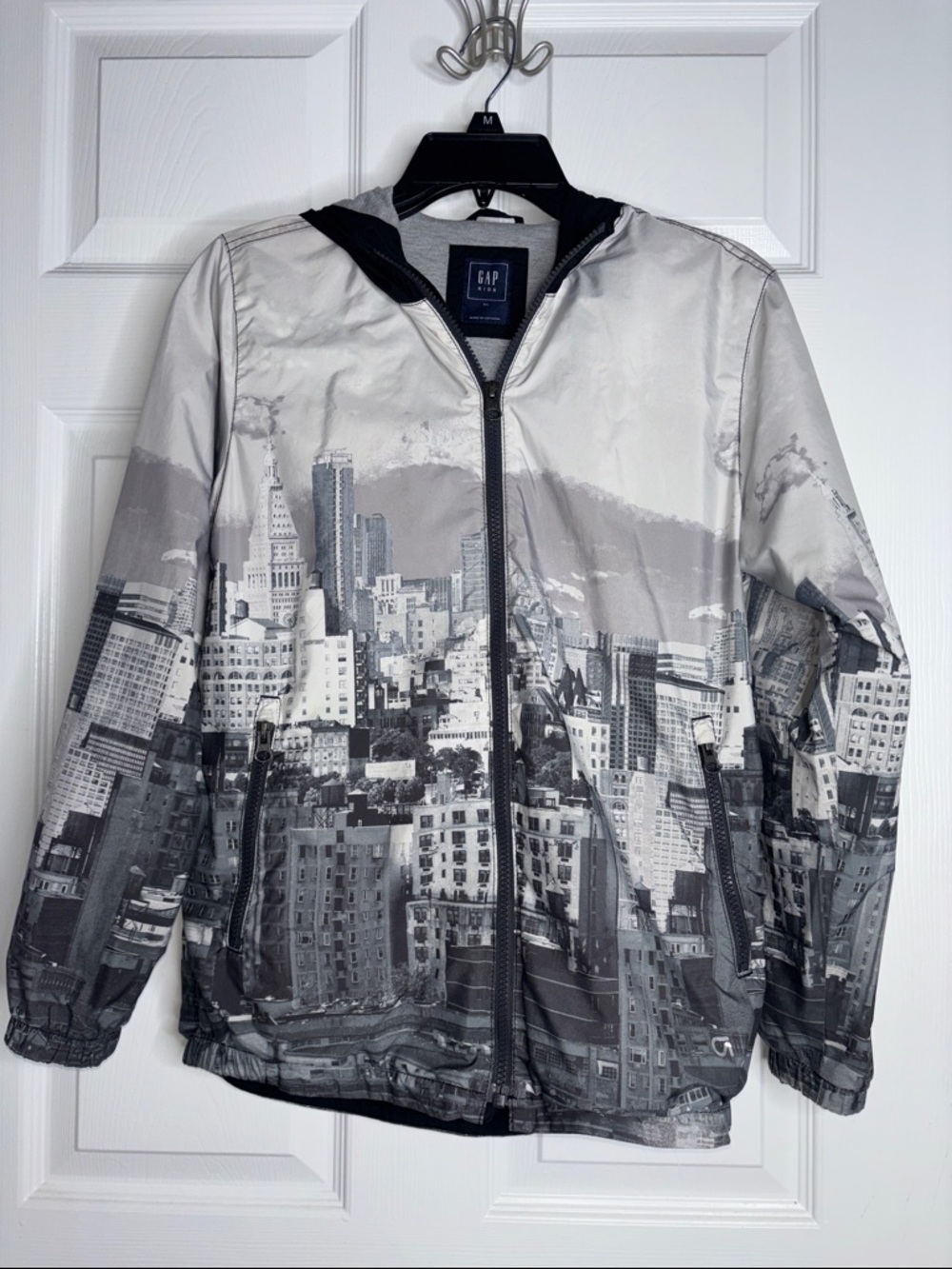 GAP Kid’s Gray Cityscape Windbreaker Jacket